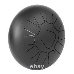 (Black)12'' Steel Tongue Drum 11 Musical Hand Drums Handpan With Storage TDM