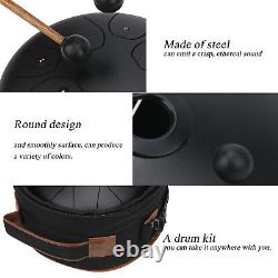 (Black)MMBAT Steel Tongue Drum C Key Ethereal Worry-Free Sanskrit Hand Pan SG5