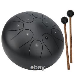 (Black)MMBAT Steel Tongue Drum C Key Ethereal Worry-Free Sanskrit Hand Pan SG5