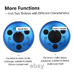 Blue 6 Inch Steel Tongue Drum Handpan 8 Notes C for Mind Healing Yoga E7V2