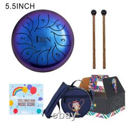 Compact 5 5 Steel Tongue Drum Meditative Sound Storage Bag and Mallets Included