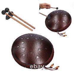 (Dark Brown)Percussion Drum 14in Titanium Steel And Rubber Tongue Drum For