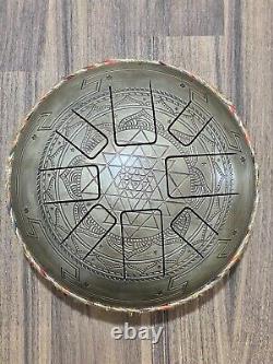 Etched 10 inch Steel Tongue Drum
