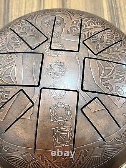 Etched 10 inch Steel Tongue Drum
