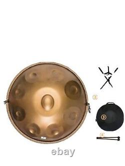 GDD Steel Tongue Drum 9 Notes Handpan Hand Drum Stainless Material + Bag (GOLD)