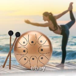 (Gold)MMBAT Steel Tongue Drum C Key Ethereal WorryFree Sanskrit Hand Pan BGS