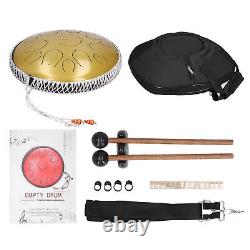 (Gold)Steel Tongue Drum 14in 15 Notes Handpan Drum Kit With Travel