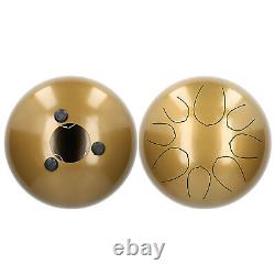 (Golden)10in Percussion Instrument Tongue Drum Ethereal 8Tone WorryFree Steel