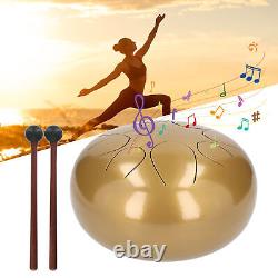 (Golden)10in Sanskrit Tongue Drum Drum Percussion For Meditation Yoga