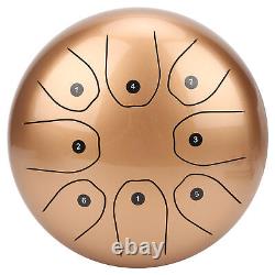 (Golden)Ethereal Tongue Drum Steel Tongue Drum Steel-Ti Alloy 7.9 X 7.9 X 3.9In