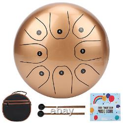 (Golden)Ethereal Tongue Drum Steel Tongue Drum Steel-Ti Alloy 7.9 X 7.9 X 3.9In