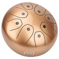 (Golden)Faceuer Tongue Drum Electroplating Portable C Key Tank Drum For Yoga