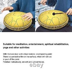 (Golden)Tongue Drum 14in Percussion Drum Purity Titanium Steel And Rubber With