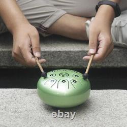 Green Mini 8 Note Handpan Tongue Drum Mallets Bag for Children Gift 5.5inch