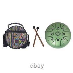 Green Mini 8 Note Handpan Tongue Drum Mallets Bag for Children Gift 5.5inch