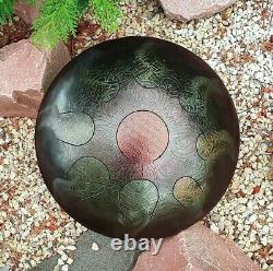Hand Pan Flower of Life Steel Tongue Drum Musical Percussion Instrument Ø 330 mm