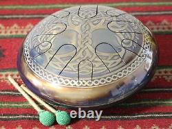 Handmade UFO Drum Steel tongue with CELTIC TREE OF LIFE Hand drum 12 was $370