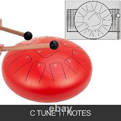 Harmonic Handpan Drum Tongue 11 Notes 12 Red Percussion Steel Handpan