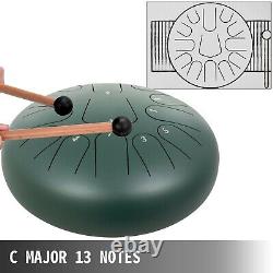 Harmonic Handpan Drum Tongue 13 Notes 12 Green Percussion Steel Handpan
