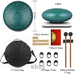 KUDOUT 12 Inch Steel Tongue Drum C Major, 13 Notes Hand Pan Drum for Adults Kids