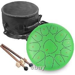 KUDOUT Steel Tongue Drum 10 inches 11 Notes Percussion Instrument C-Key Handp