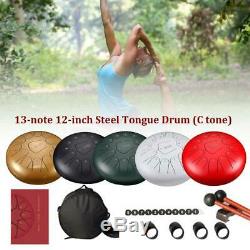 Kit Finger Mallets+ Tongue Steel Drum 13-note +1Pair Sleeve Drum Handpan 12-inch