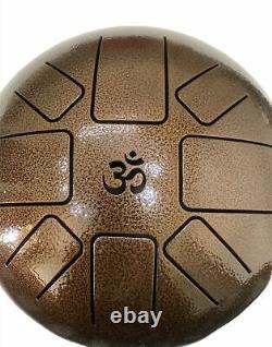 Large Steel Tongue Drum 10 inch 8 notes Chakra Hand Pan Tank Happy Drum Mallet