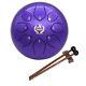 Lotus Steel Tongue Drum Handpan Drum with Drumsticks & Carrying Bag Purple