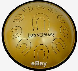 LunaDrum Chandra 17 scale Akebono handpan, hank, tank, steel tongue drum