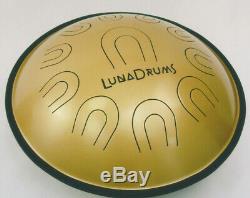 LunaDrum Chandra 17 scale B Integral handpan hank, tank, steel tongue drum