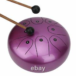 MMBAT 8inch C Key Steel Tongue Drum Hand Pan Percussion Instrument for Beginners