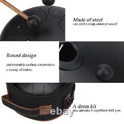 MMBAT Tongue Drum C Key Ethereal Sanskrit Hand Pan Percussion 8inBlac