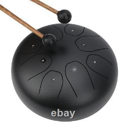 MMBAT Tongue Drum C Key Ethereal Sanskrit Hand Pan Percussion 8inBlac