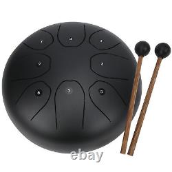 MMBAT Tongue Drum C Key Ethereal Sanskrit Hand Pan Percussion 8inBlack TPA