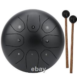 MMBAT Tongue Drum C Key Ethereal Sanskrit Hand Pan Percussion 8inBlack TPA