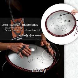 MOOZICA HP-02 Steel Handpan Drum, 9 Tone 16 Inch Tongue Drum, Essential Drum