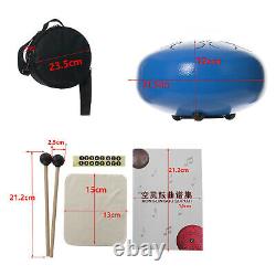 Mini 8 Inch Steel Tongue Drum C Key and Drumsticks Music Book Gift Blue