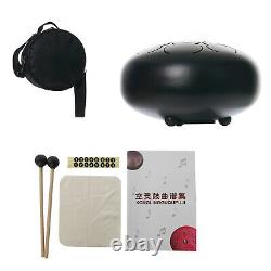 Mini 8 Notes 8 Steel Tongue Drum C Key with Travel Bag Music Book Gift Black