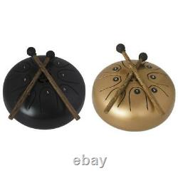 Mini Steel Tongue Drum & Drum Mallets & Bag for Yoga Meditation 5.5inch Gold