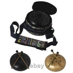 Mini Steel Tongue Drum & Drum Mallets & Bag for Yoga Meditation 5.5inch Gold