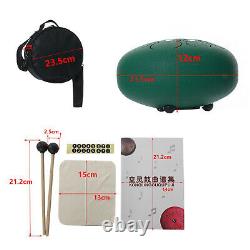 Mini Steel Tongue Drum Hand Pan C Key With Drumsticks Storage Bag Gift Green