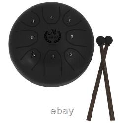 Mini Steel Tongue Drum Tank Drum 8 Note Percussion Instrument with Musical Malle