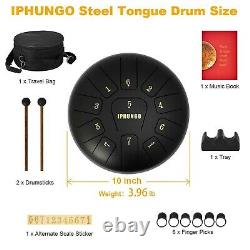 Moukey 10 Inch Steel Tongue Drum Drum 8 Notes with Padded Travel Bag
