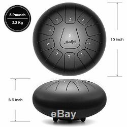 Moukey Steel Tongue Drum 11 Notes 10 Inches Pan Drum Percussion Steel Drum