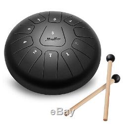 Moukey Steel Tongue Drum 11 Notes Pan Tank withDrumsticks Tone Sticker Music Book