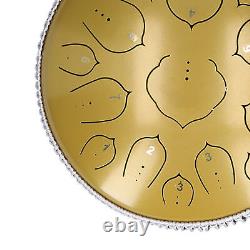 (Or)14in 15 Tone D Steel Tongue Drum With Bag Mallets Bracket For Heart BGS