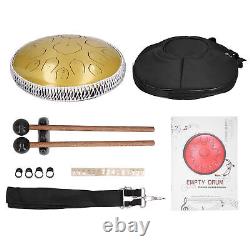 (Or)14in 15 Tone D Steel Tongue Drum With Bag Mallets Bracket For Heart IDS
