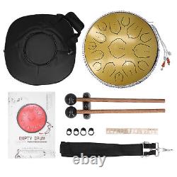 (Or)14in 15 Tone D Steel Tongue Drum With Bag Mallets Bracket For Heart SG5