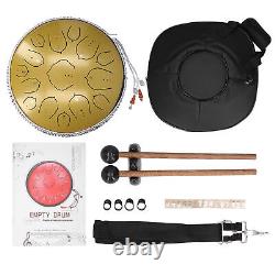 (Or)14in 15 Tone D Steel Tongue Drum With Bag Mallets Bracket For Heart XAT