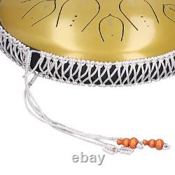 (Or)14in 15 Tone D Steel Tongue Drum With Bag Mallets Bracket For Heart XAT